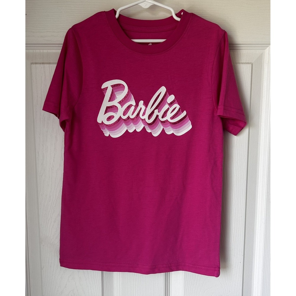 Barbie T-Shirt Girls Youth Small Pink Mattel New w/o Tags Cotton Blend BxK